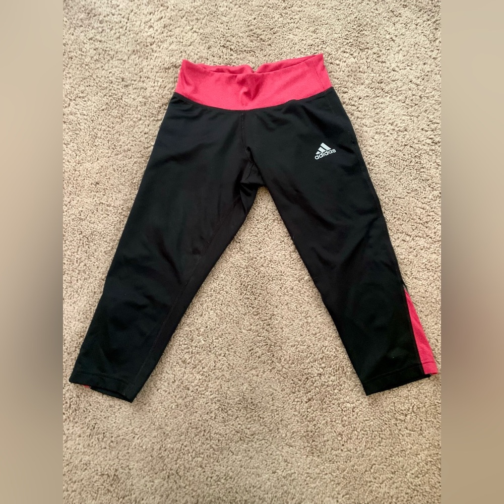 Adidas Black and Red Performance Leggings